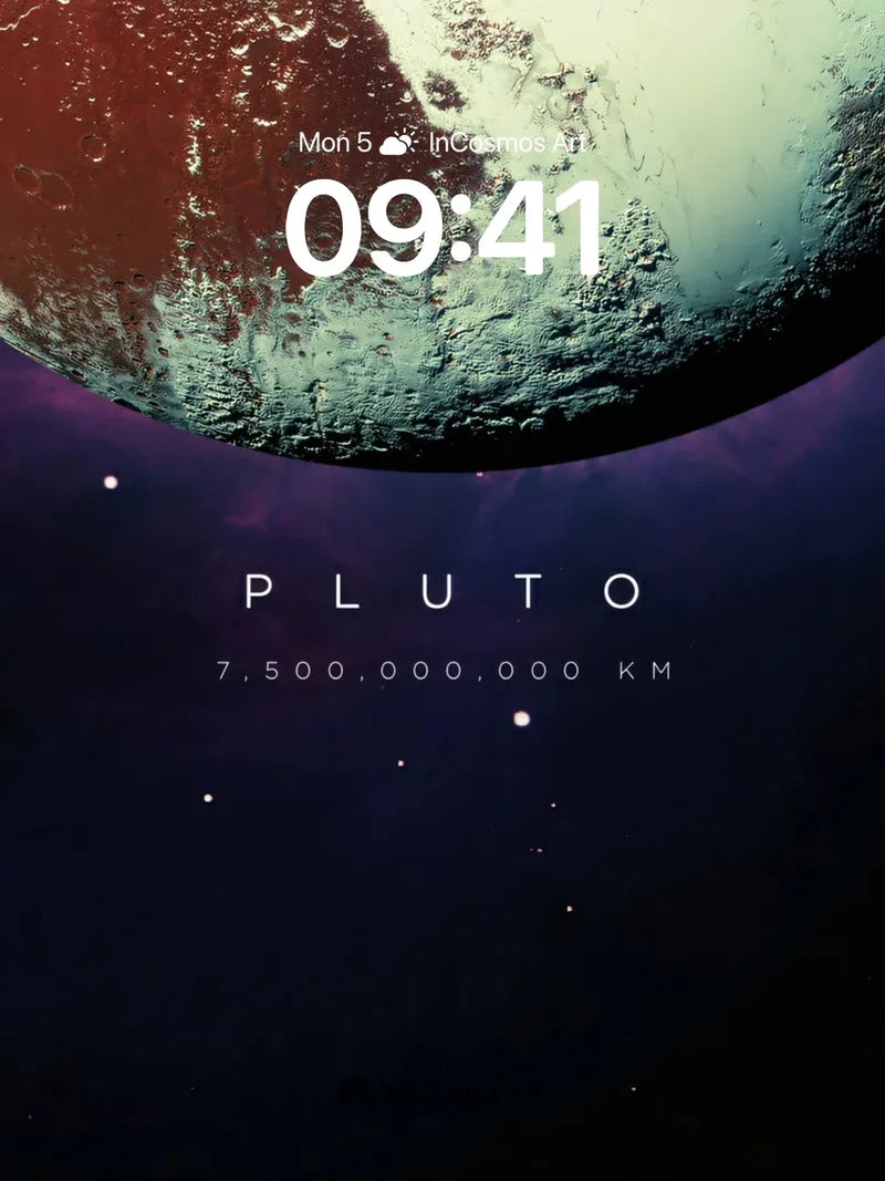 Cosmic Silence Wallpaper with Pluto's Crimson Veil wallpaper for iPhone, iPad & Mac