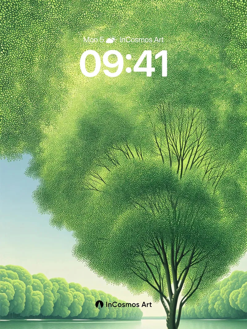 Serenity Tree Wallpaper with Dappled Light