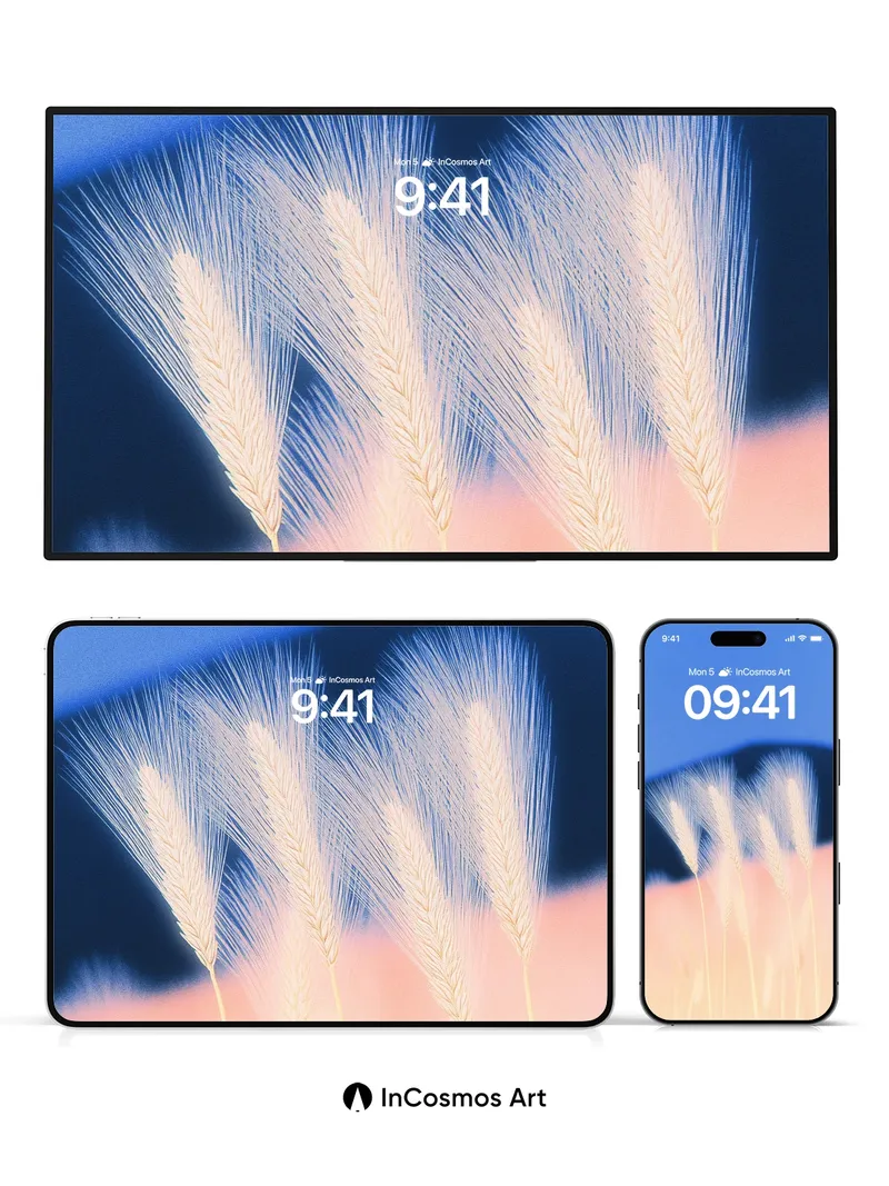 Golden Whisper Wallpaper with Mountain Silhouette