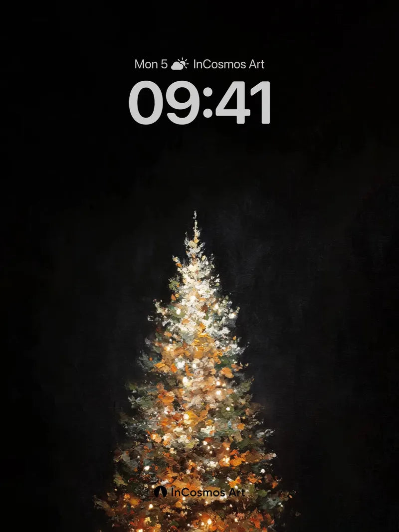 Luminous Solitude Wallpaper with Golden Ember Trails