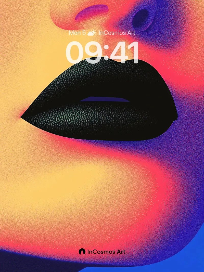 Neon Pulse Wallpaper with Velvet Lips