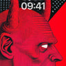 Crimson Circuit Wallpaper with Horned Profile wallpaper for iPhone, iPad & Mac