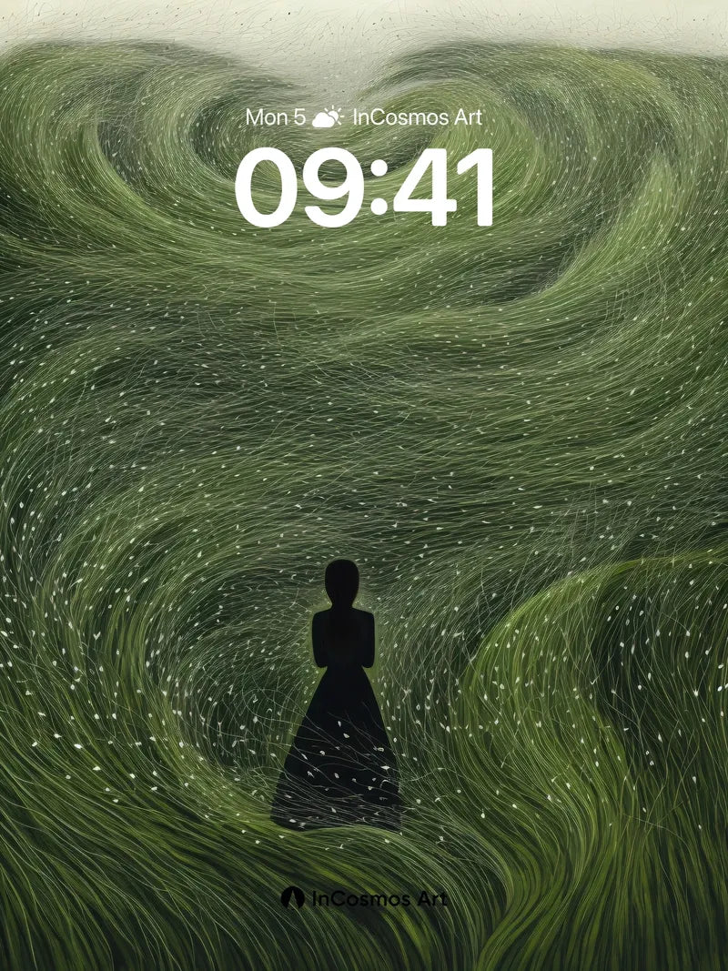 Whispering Vine Wallpaper with Starlit Threads