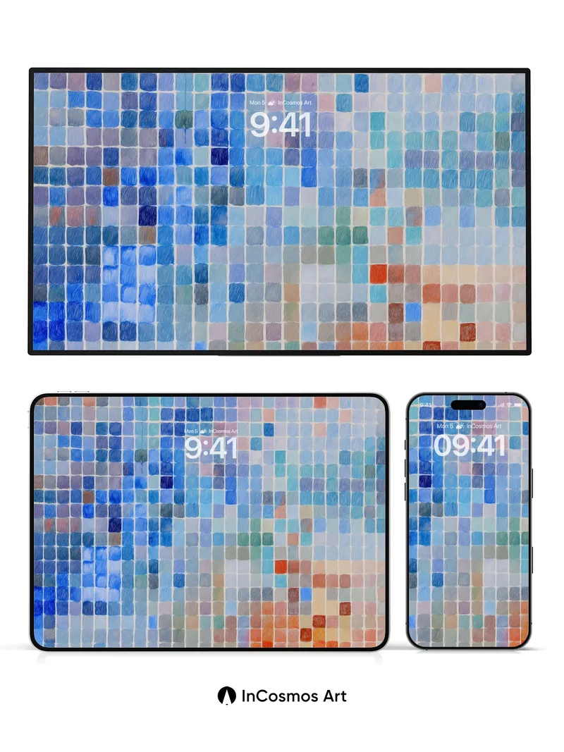 Soft Mosaic Gradient Wallpaper in Pastel Haze