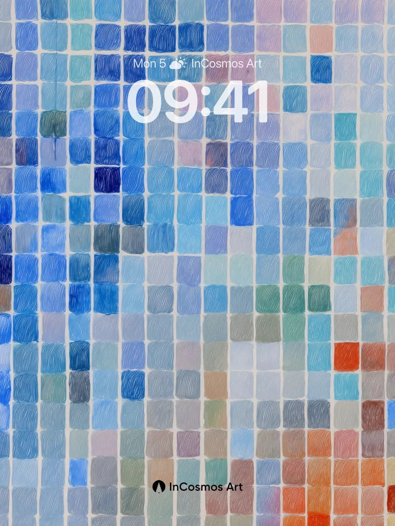 Soft Mosaic Gradient Wallpaper in Pastel Haze