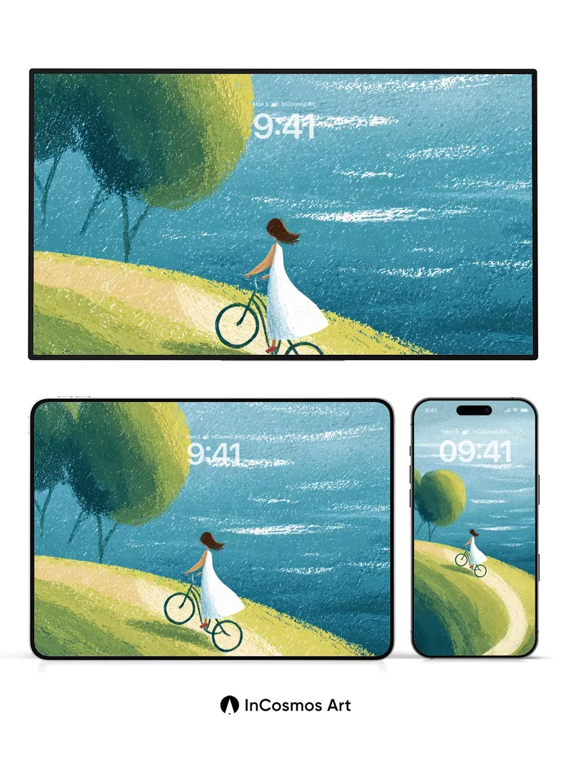 Serenity Ride Wallpaper with Rolling Hills