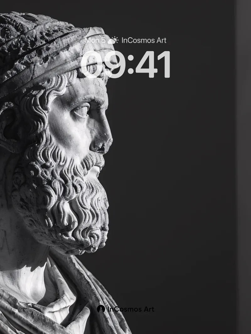 Stone Silence Wallpaper with Carved Time