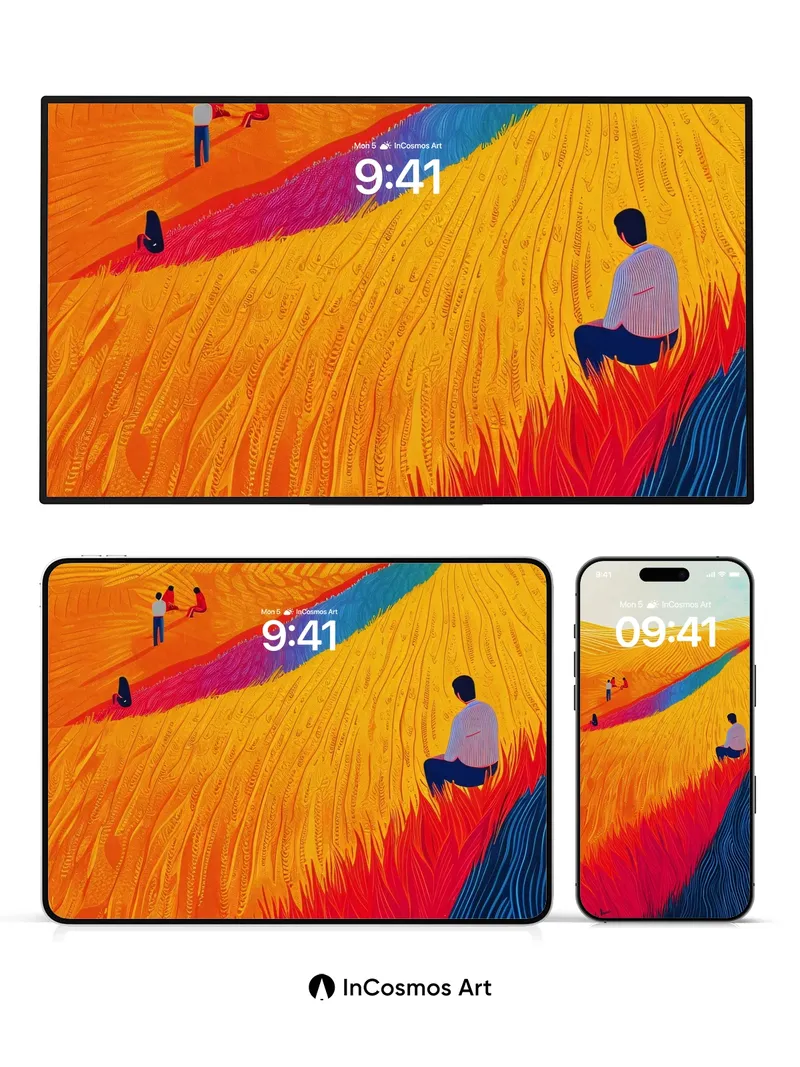 Surreal Harvest Wallpaper with Living Color Rivers