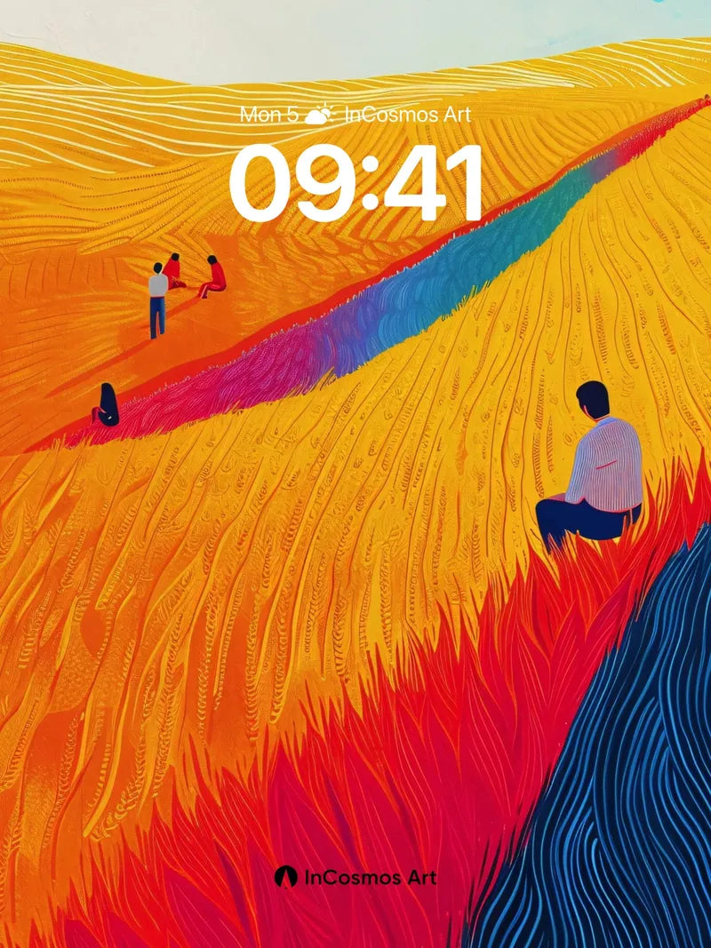 Surreal Harvest Wallpaper with Living Color Rivers