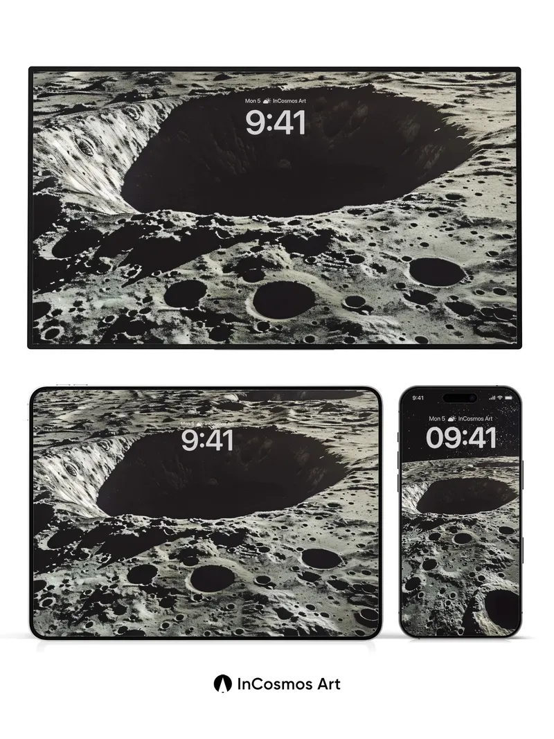 Silent Crater Wallpaper with Starlit Depths