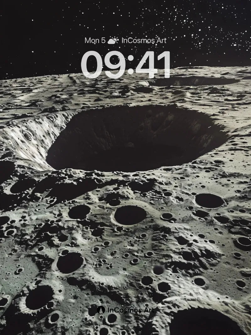 Silent Crater Wallpaper with Starlit Depths