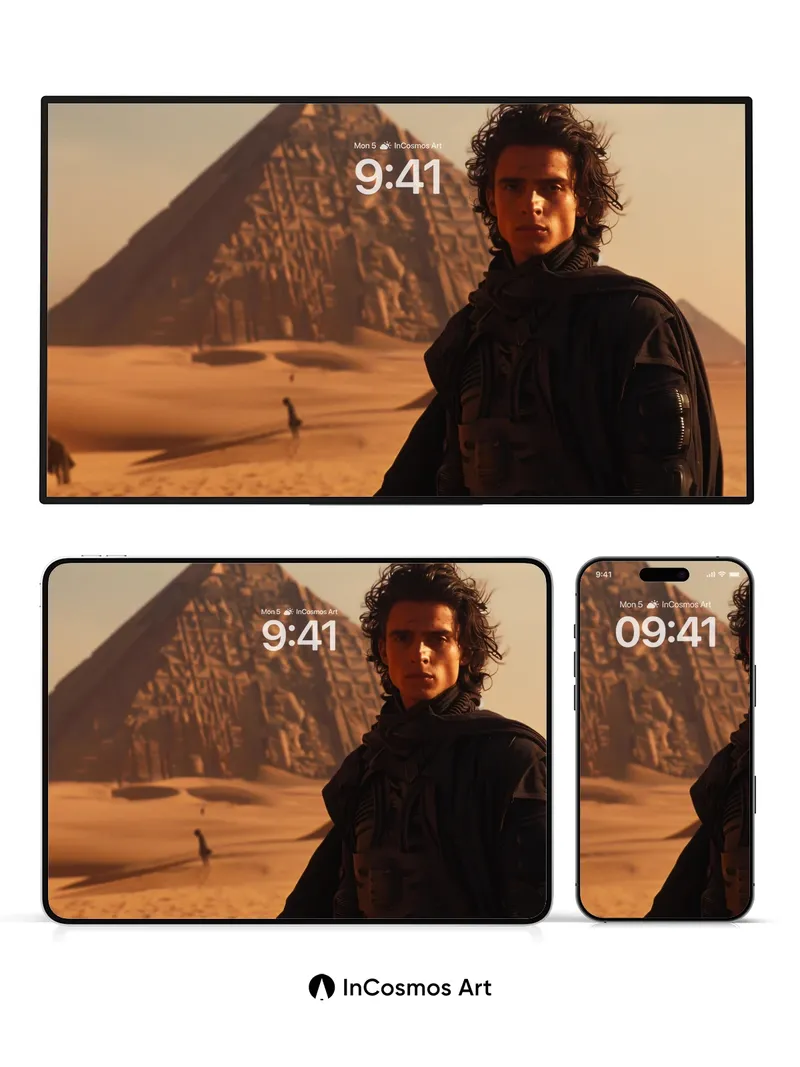 Desert Echoes Wallpaper with Ancient Geometry