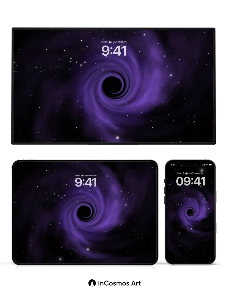 Cosmic Vortex Wallpaper with Starlight Whirl