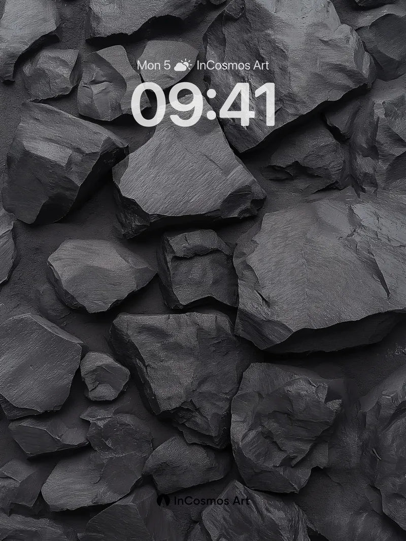 Shadowed Stone Wallpaper with Deep Cracks