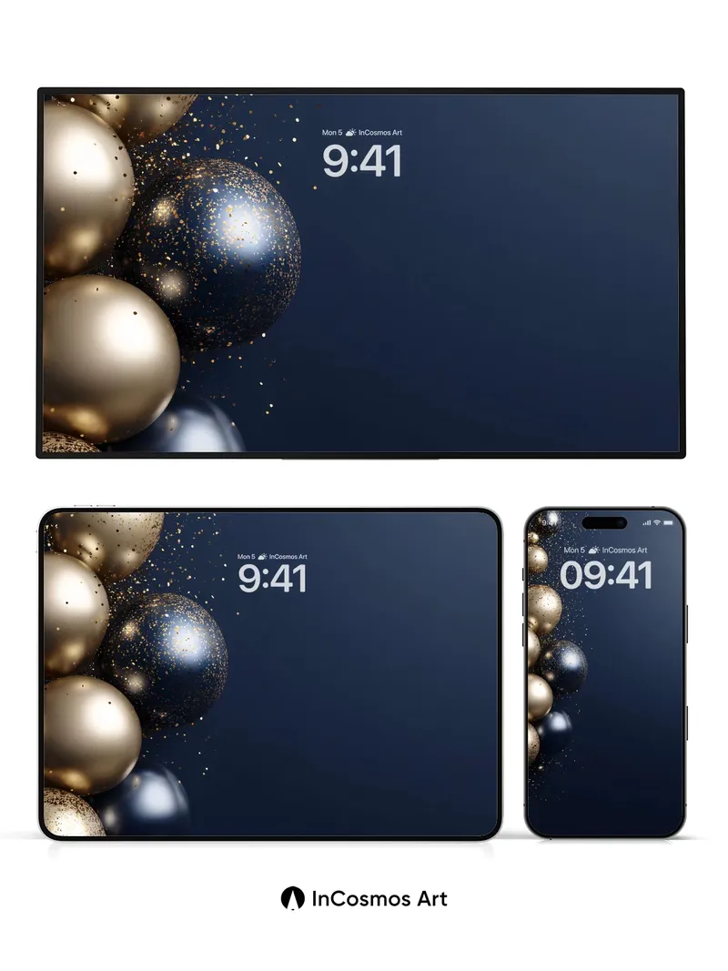 Luminous Sphere Wallpaper with Golden Dust