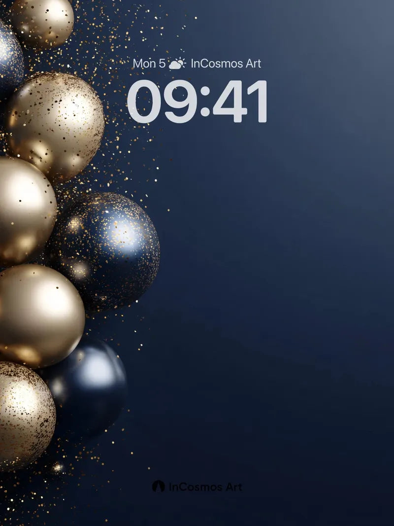 Luminous Sphere Wallpaper with Golden Dust