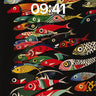 Whimsical Fish Swarm Wallpaper with Bold Patterns wallpaper for iPhone, iPad & Mac