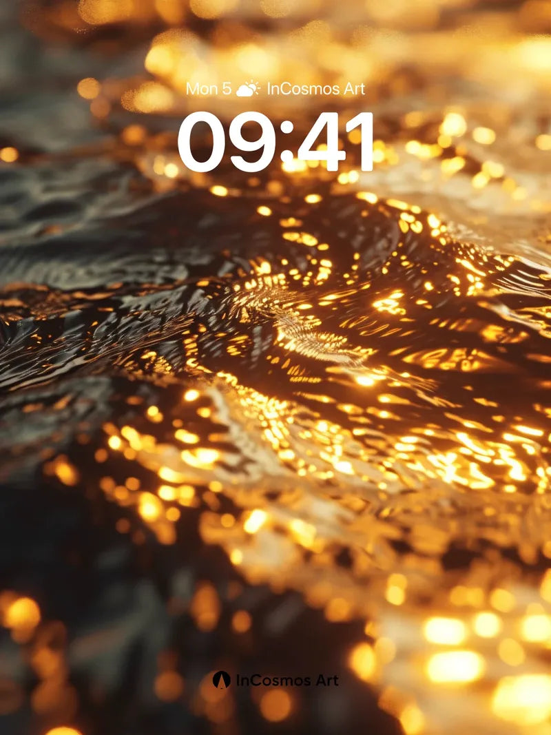 Golden Wave Wallpaper with Liquid Light wallpaper for iPhone, iPad & Mac
