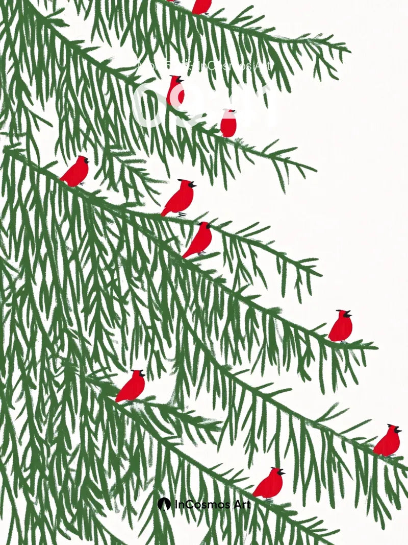 Crimson Whispers Wallpaper with Pine Embrace