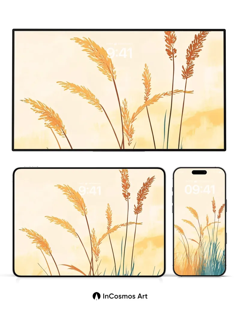 Golden Hush Wallpaper with Whispering Grass