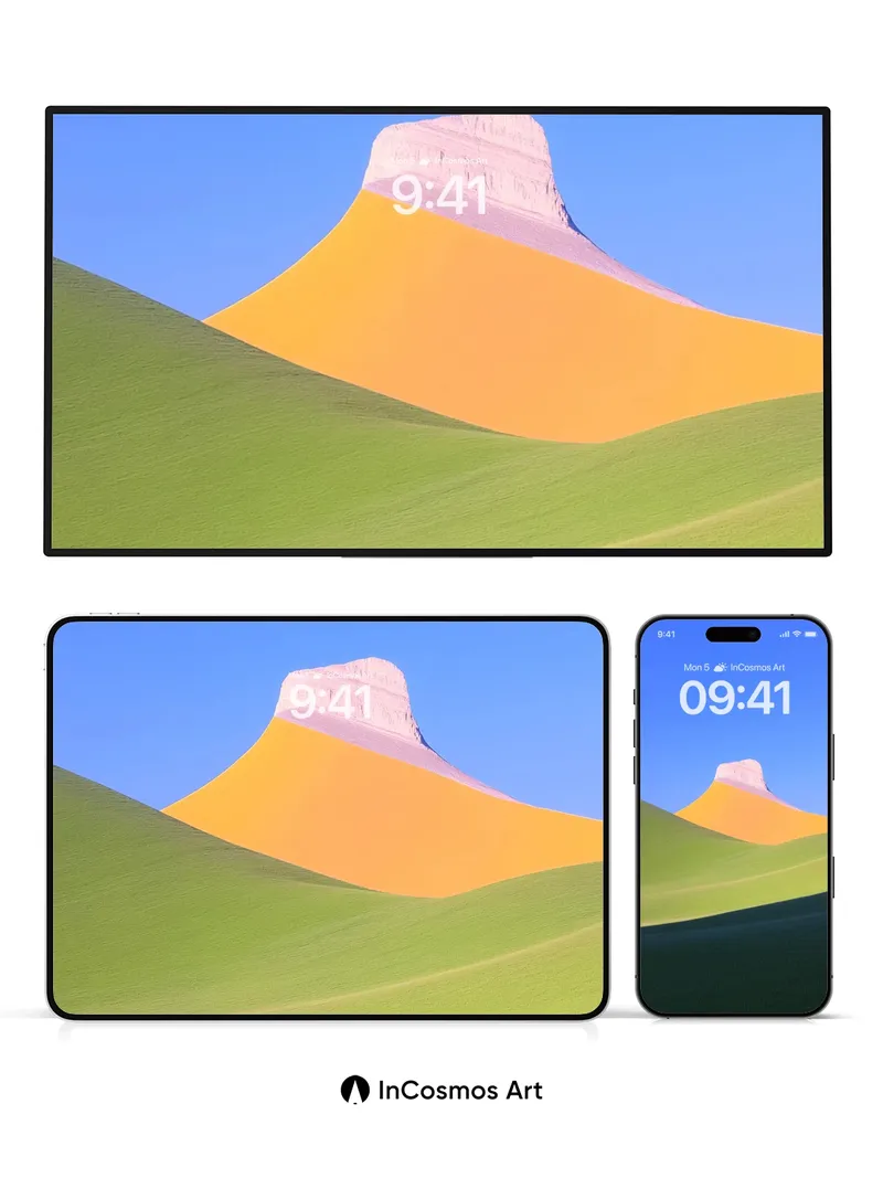 Serenity Ridge Wallpaper with Sunlit Peaks