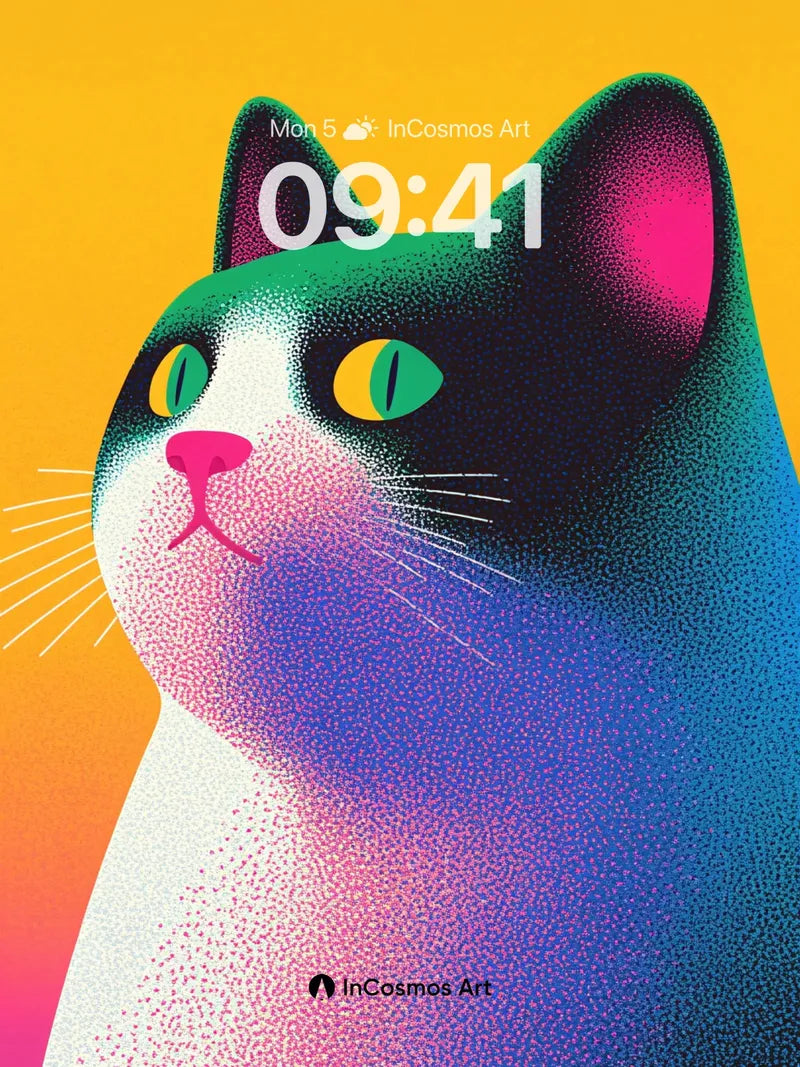 Neon Mirage Wallpaper with Cosmic Fur