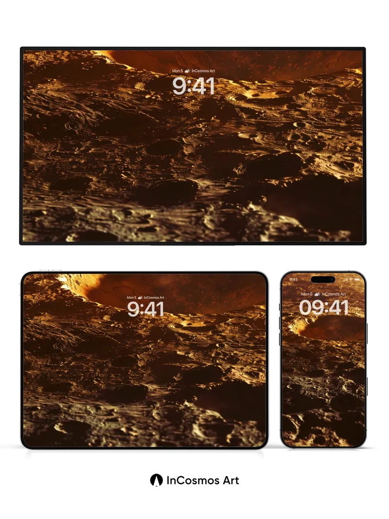 Crimson Crater Wallpaper with Molten Depths