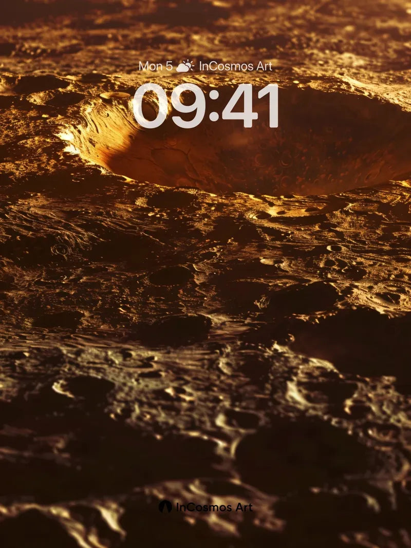 Crimson Crater Wallpaper with Molten Depths