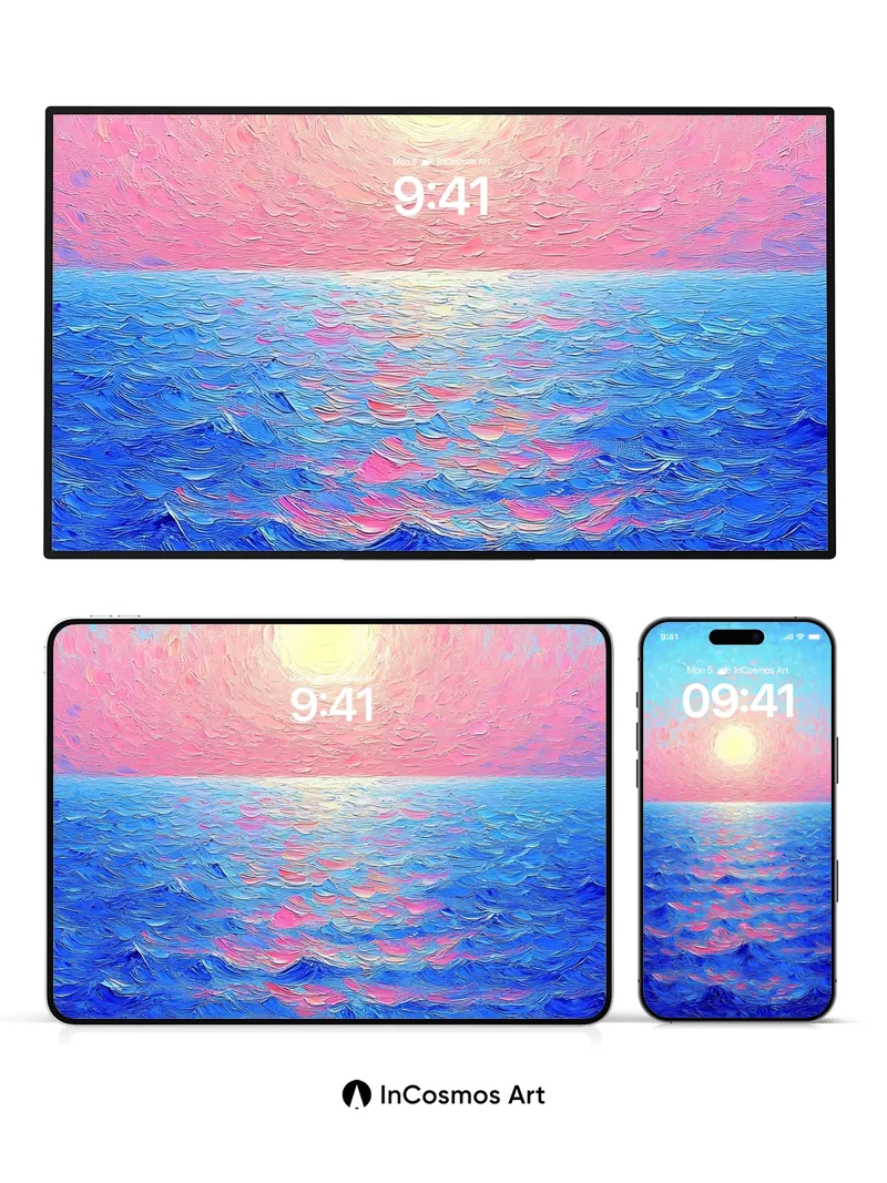 Sunset Spiral Wallpaper with Ocean Breath