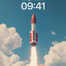 Ascendant Flame Wallpaper with Cloud-Embraced Launch wallpaper for iPhone, iPad & Mac