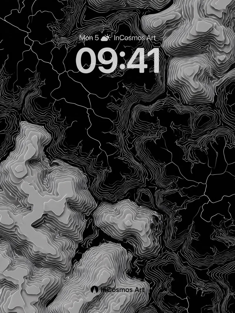 Shadowed Topography Wallpaper with Whispering Lines