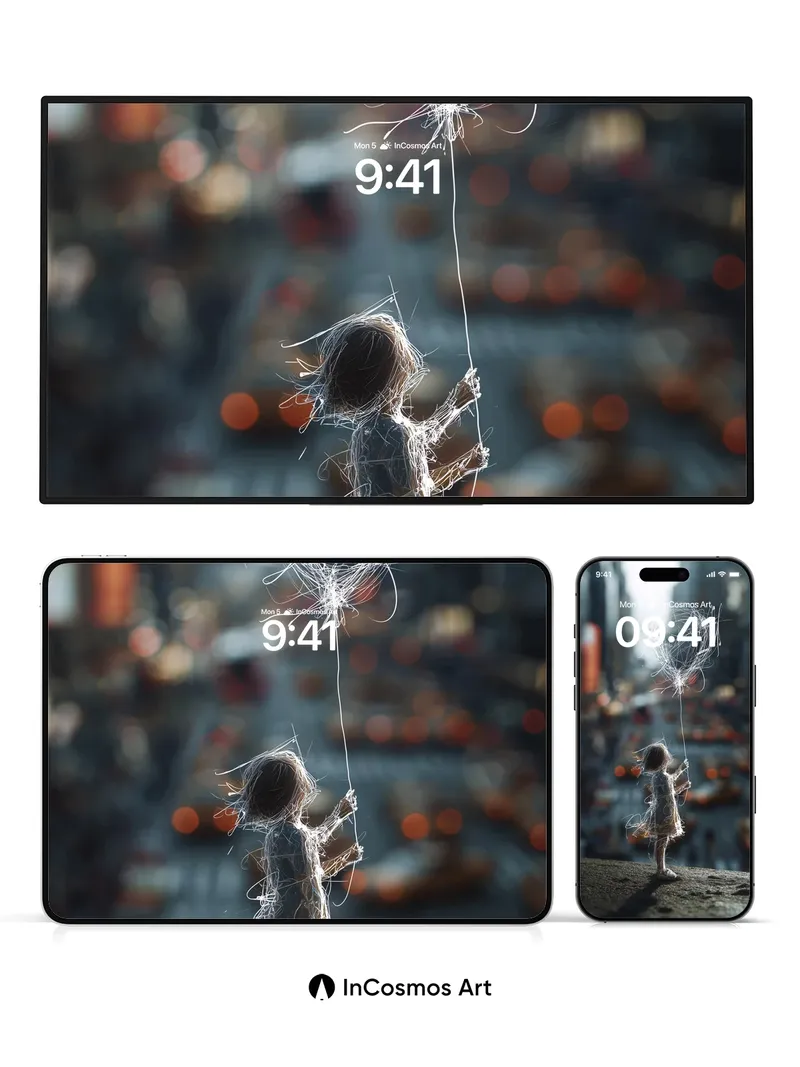 Whispering Thread Wallpaper with Floating Light