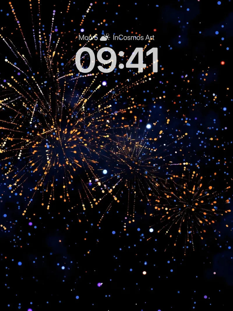 Cosmic Sparkle Wallpaper with Starburst Trails