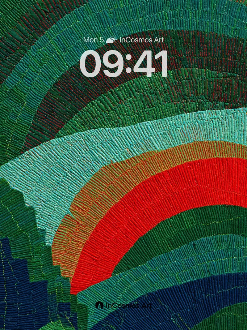 Ember Arc Wallpaper with Textured Threads