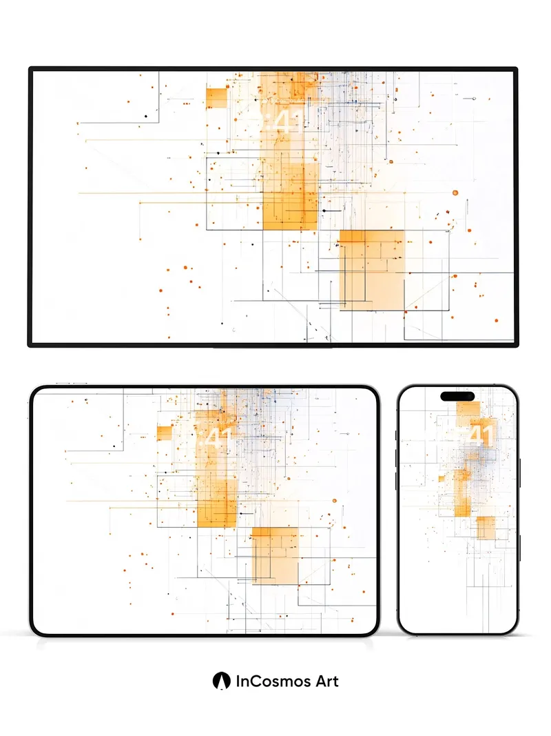 Circuit Bloom Wallpaper with Golden Nodes
