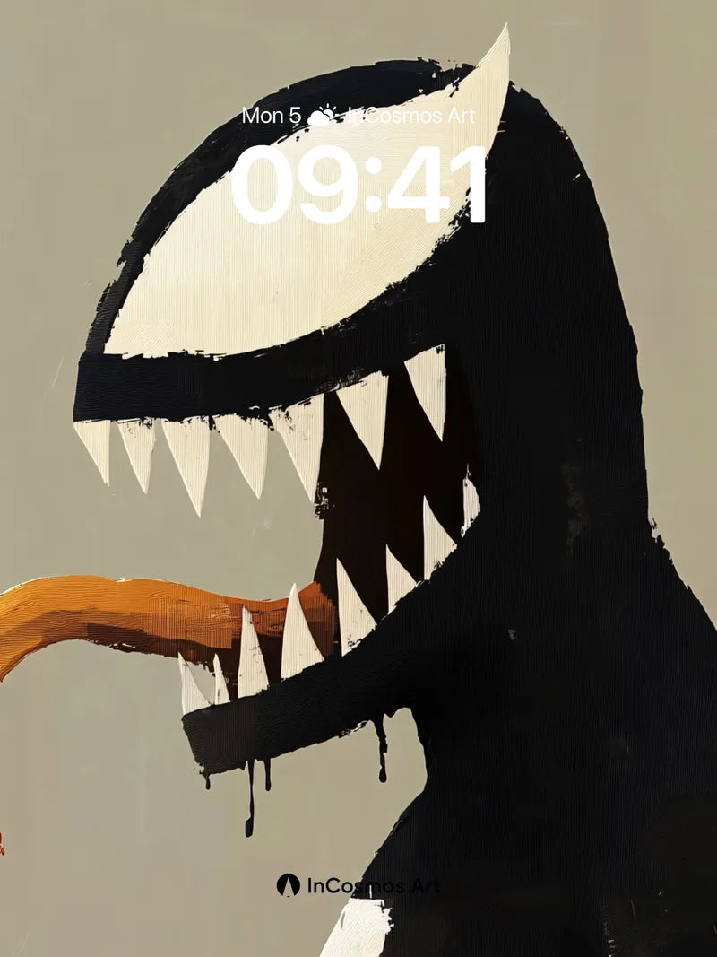 Surreal Shadow Wallpaper with Dripping Teeth