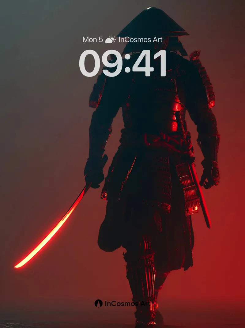 Shadowed Samurai Wallpaper with Crimson Edge