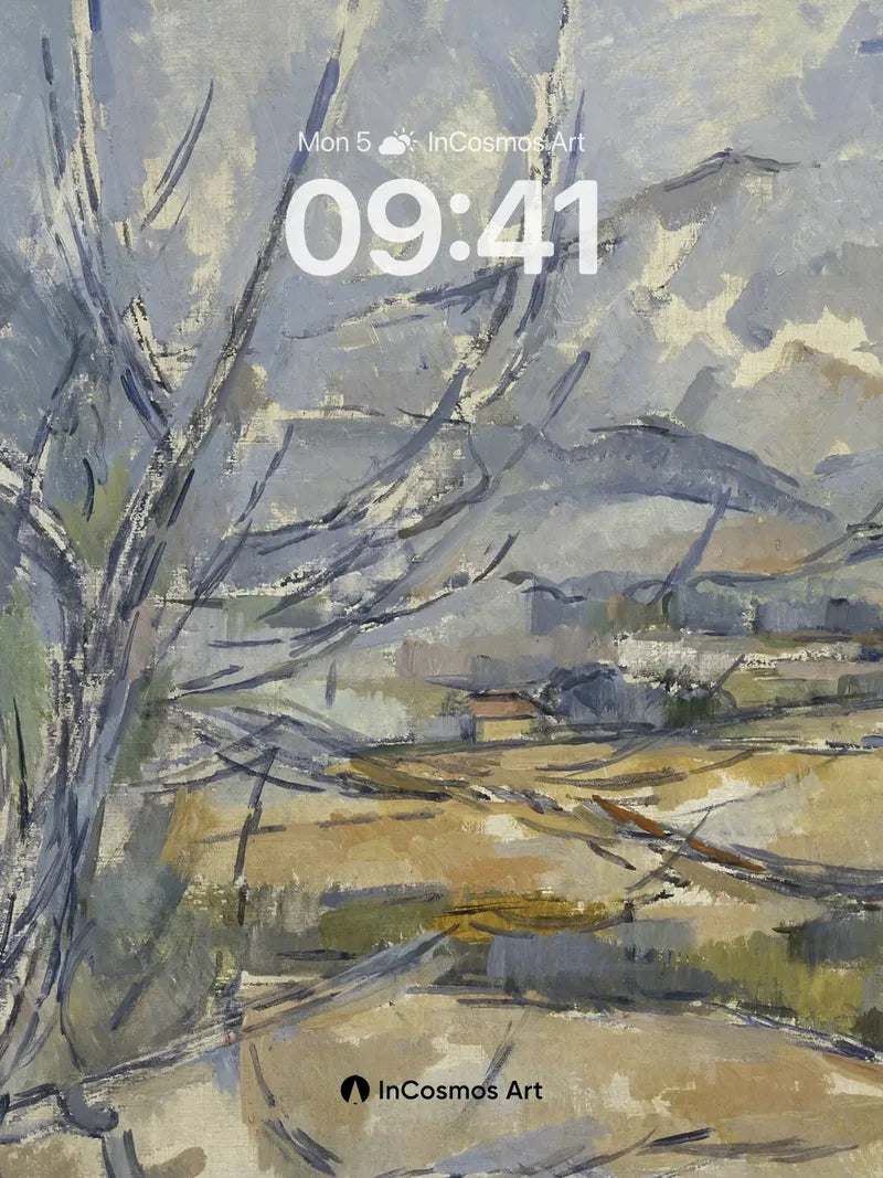 Whispering Branches Wallpaper with Distant Hills