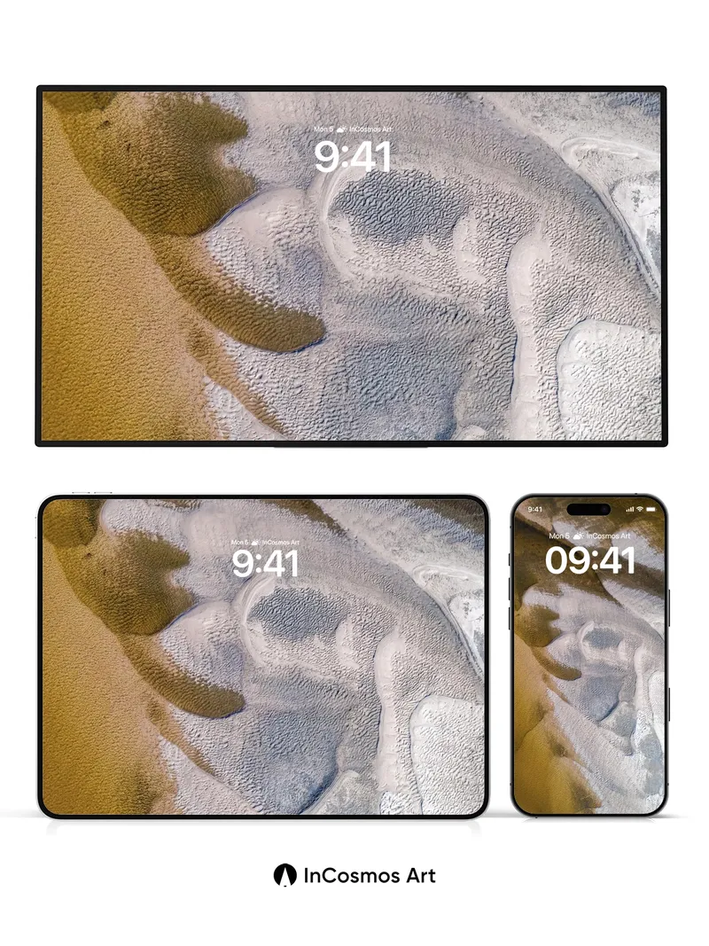 Sandy Lagoon Wallpaper with Foam Whispers