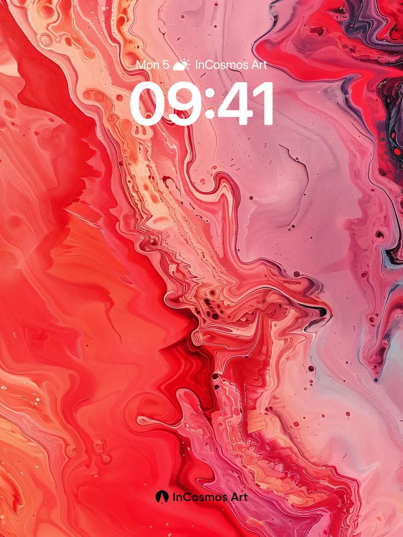 Crimson Pulse Wallpaper with Liquid Veins