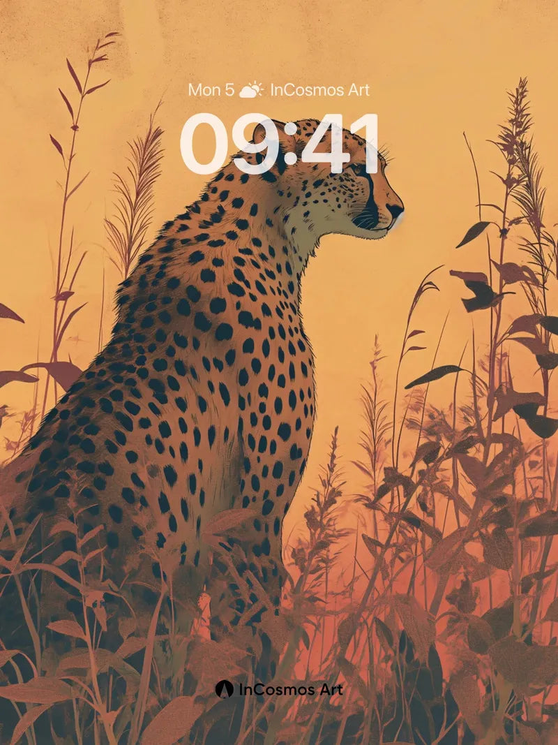 Golden Hush Cheetah Wallpaper with Sunlit Grass