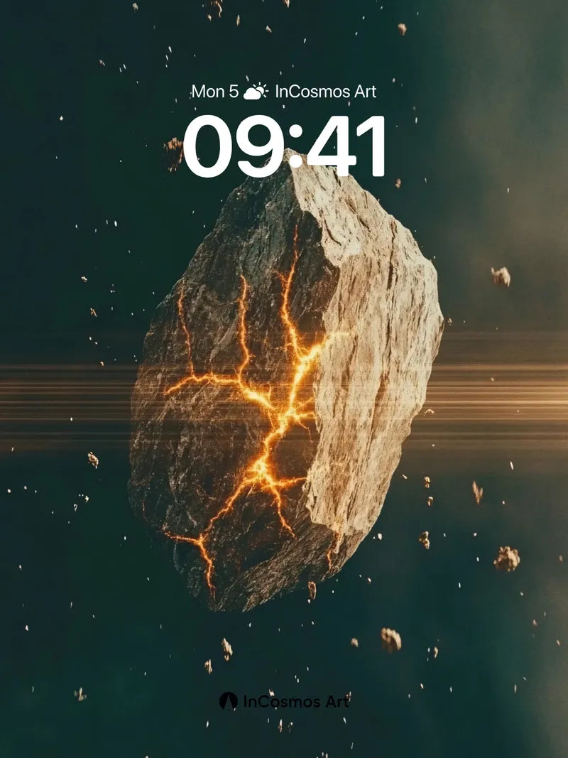 Cracked Ember Wallpaper with Cosmic Drift wallpaper for iPhone, iPad & Mac