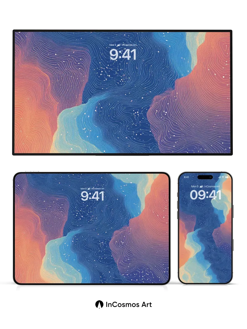 Stellar Drift Wallpaper with Whispering Lines