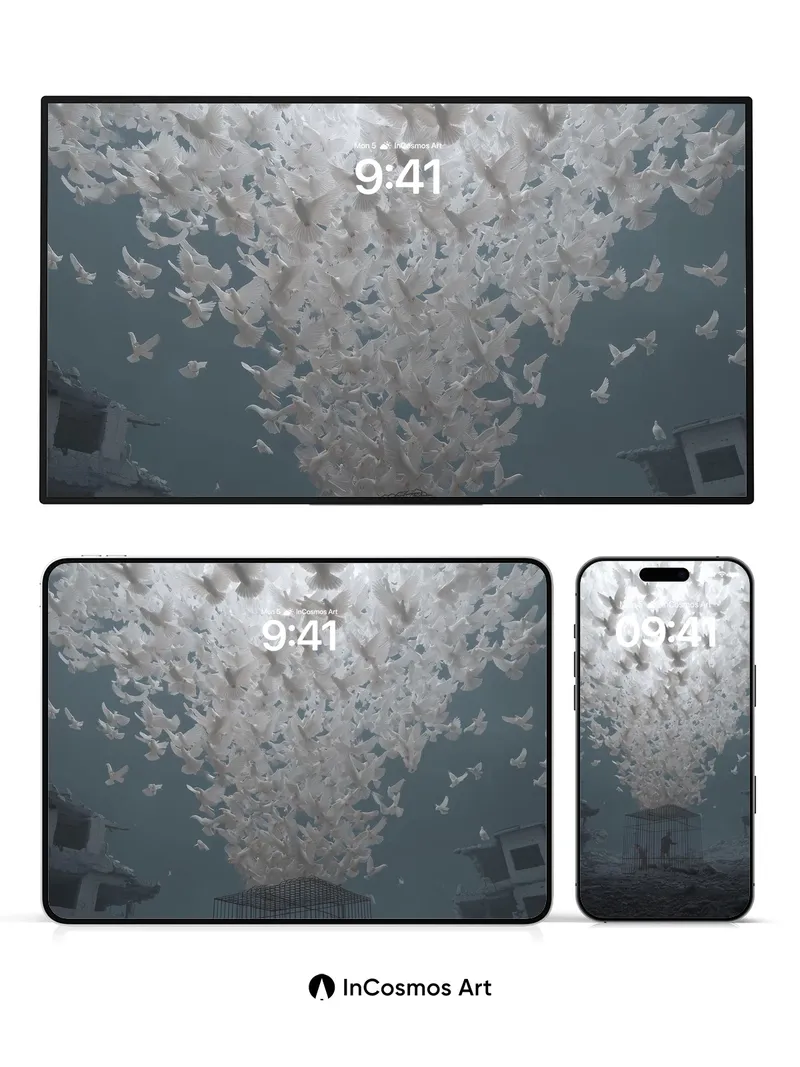 Caged Light Wallpaper with羽翼 Storm