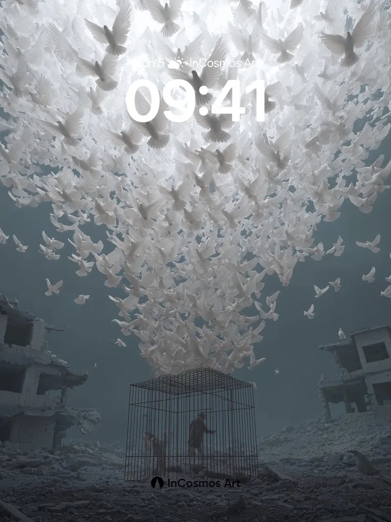 Caged Light Wallpaper with羽翼 Storm