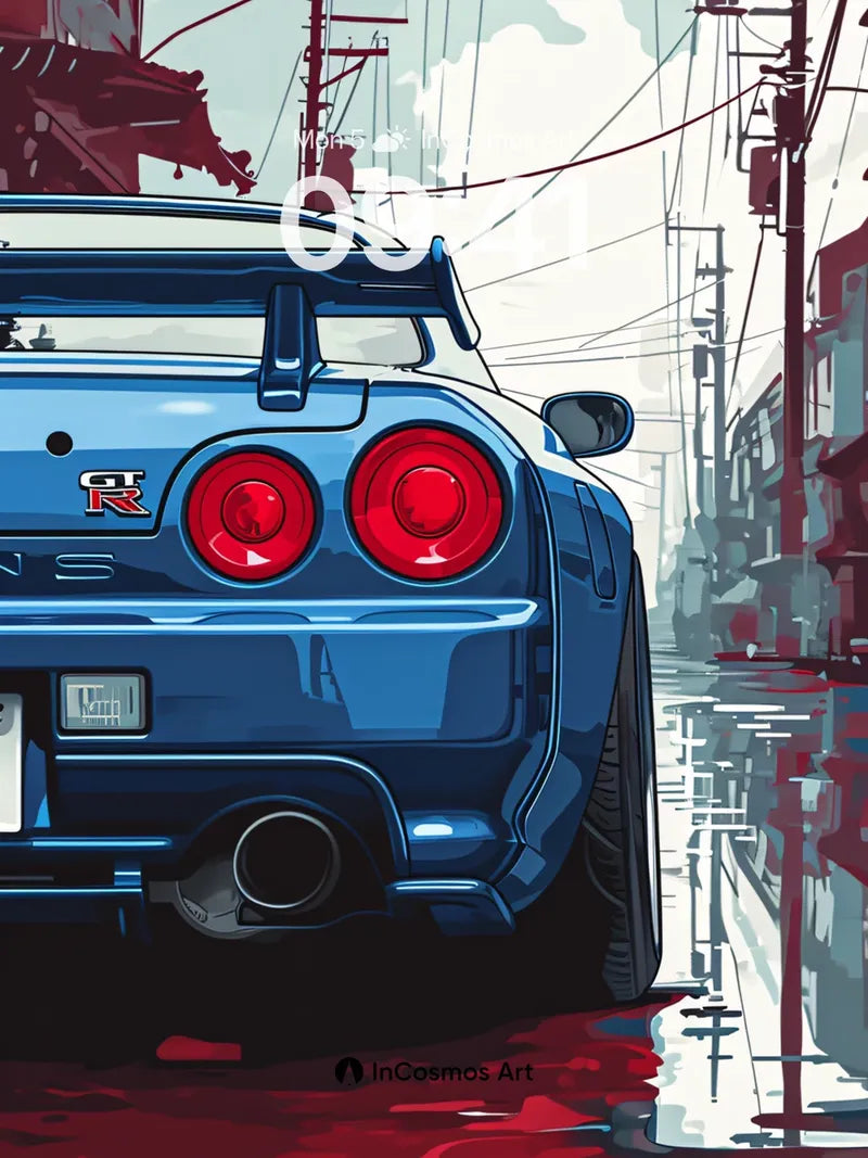 Neon Rain Wallpaper with Reflective Streets