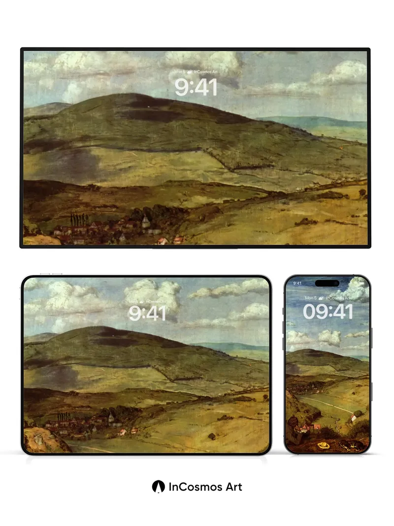 Serenity Ridge Wallpaper with Distant Village