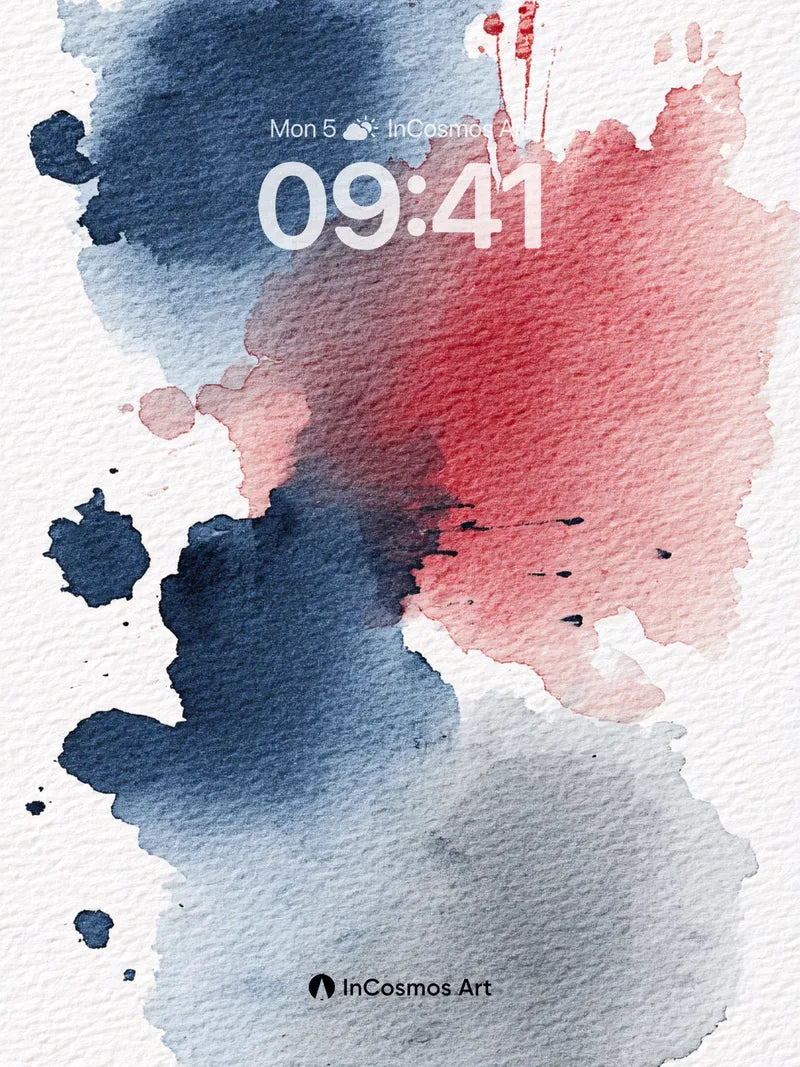 Whispering Ink Wallpaper with Bloodroot Splashes