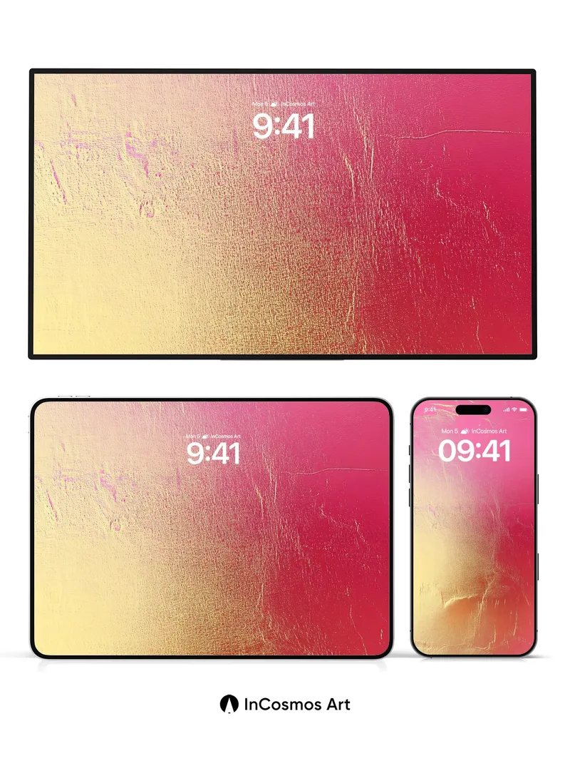 Luminous Fracture Wallpaper with Gold Veins