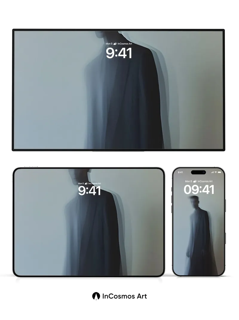 Ethereal Shadow Wallpaper with Floating Form